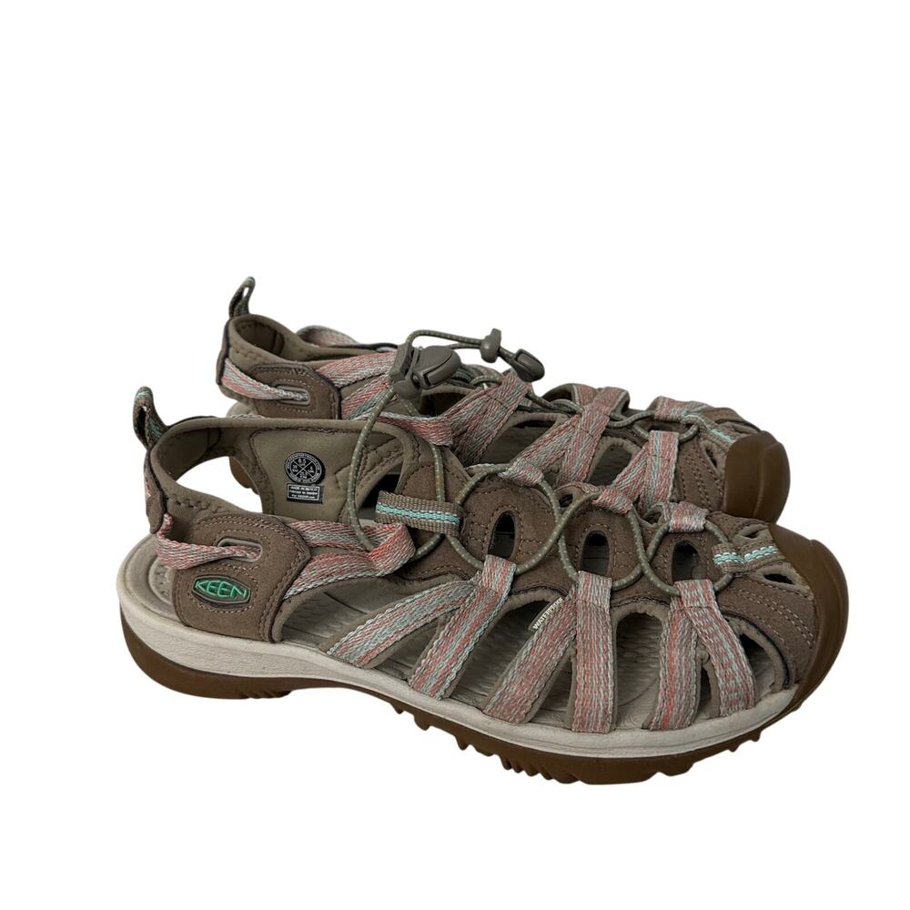 Keen Sandals Womens Size 8.5 Whisper Taupe Coral Closed Toe